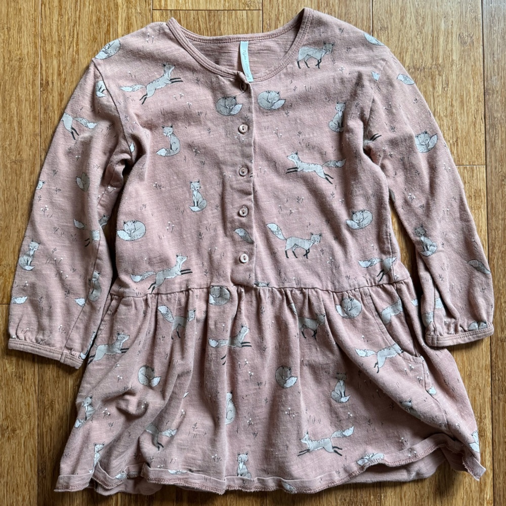 Rylee + Cru Printed Cotton Fox Dress